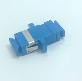 Simplex SC/UPC Fiber Optic Adapter with ceramic sleeve blue cap with flange