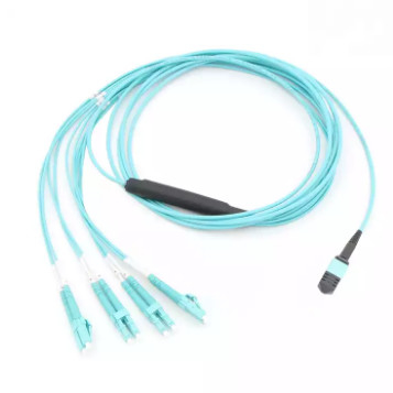 Cordón de remiendo unimodal de la fibra óptica del mpo de 3M de la base del conector de alta calidad SM 12 MPO al LC