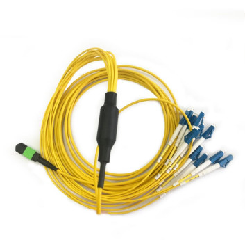 Conector MPO de 12 cordones/amarillo del cordón de remiendo de la fibra óptica del UPC LC/del UPC