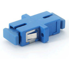 Simplex SC/UPC Fiber Optic Adapter with ceramic sleeve blue cap with flange