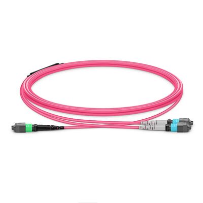 calidad MTP Breakout Cable OM4 OFNP de seguridad contra incendios con baja IL de 0,35 dB para enlaces de centros de datos de alta velocidad fábrica