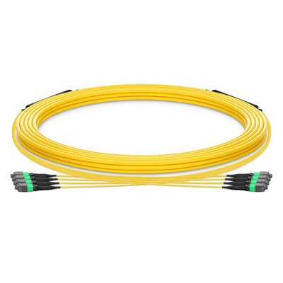 Calidad Cable de tronco MTP con 0,35 dB bajo IL OFNP de seguridad contra incendios y G.657.A1 Fibra insensible para cableado de alta densidad Fábrica