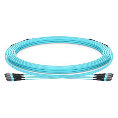 Calidad Cable de tronco MTP con 0,20 dB bajo IL 48F OM3 OFNP clasificado para seguridad contra incendios para centros de datos de alta densidad Fábrica