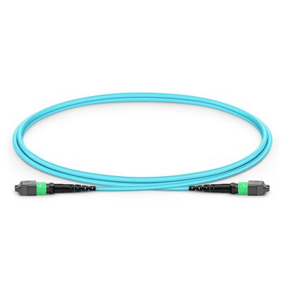 Calidad Cable de fibra MPO-16 con baja IL de 0.35dB y extremo APC de 8° para transceptores 400G QSFP-DD y OSFP Fábrica